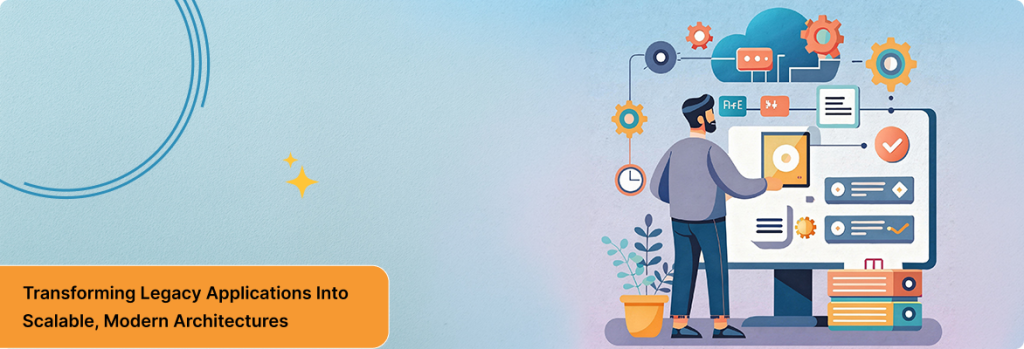 Phased legacy software modernization roadmap with dependency mapping, migration, microservices, and optimization.