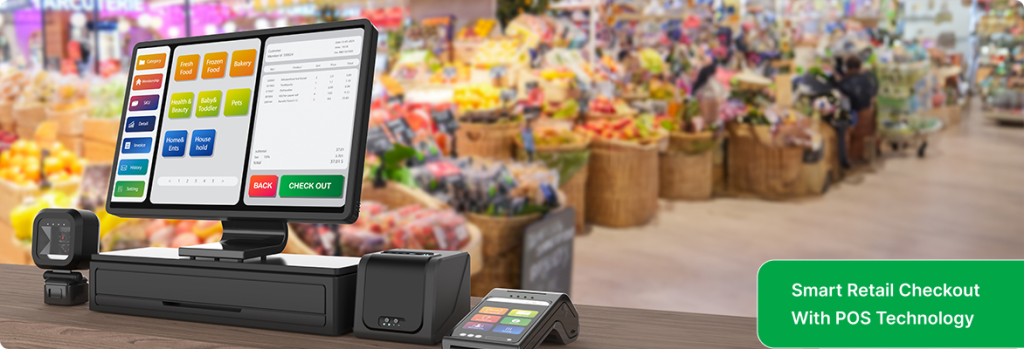 POS terminal on desk used for sales tracking, billing, and inventory management | Flexsin 
