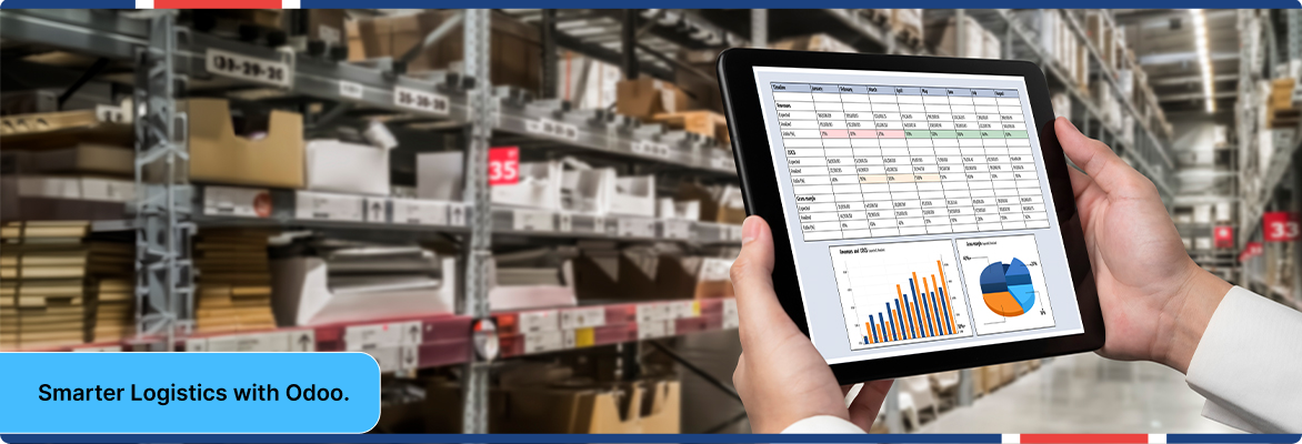 Logistics workflow powered by Odoo inventory management system.