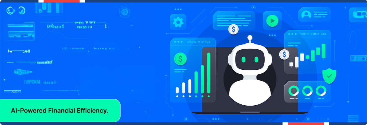 AI for cost reduction image showing intelligent finance services.
