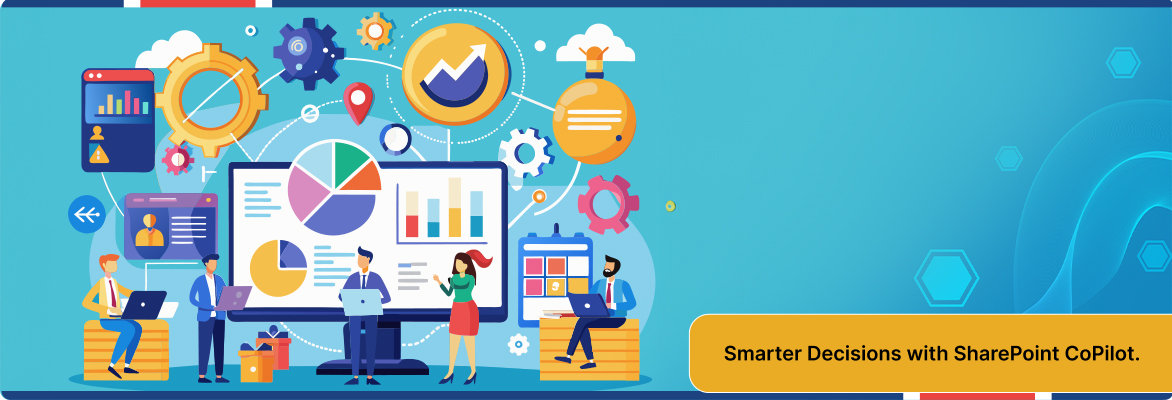 Collaborative analytics environment representing advanced SharePoint management CoPilot.