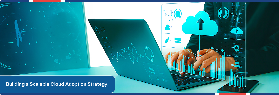 IT professional reviewing dashboards and implementing a cloud adoption strategy.