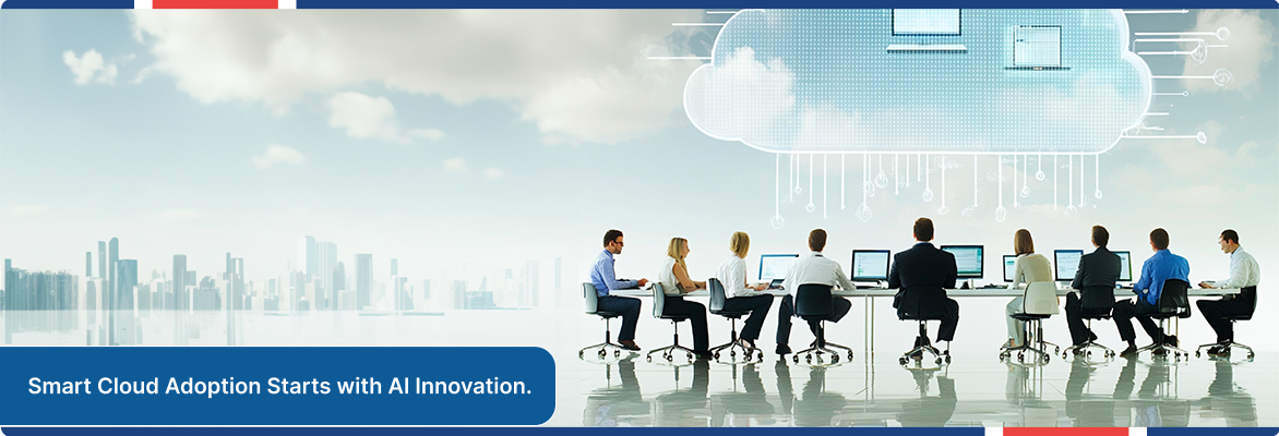 Cloud adoption strategy featuring enterprise analytics, and connected cloud infrastructure.