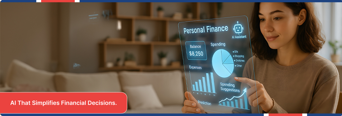AI for financial services enabling personalized financial recommendations.