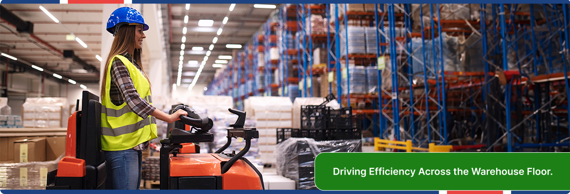 Warehouse automation improving inventory movement and storage efficiency. 