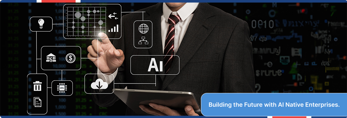 AI native enterprise leveraging predictive analytics and intelligent business insights.