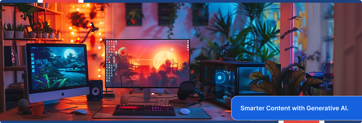 Creative workspace using AI in media and entertainment production.